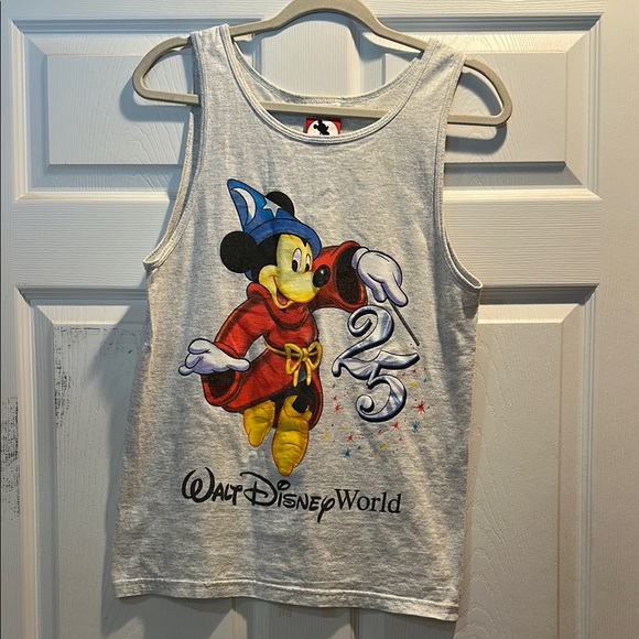 Vintage Y2K Mickey Inc Sorcerer Walt Disney World 25th Anniversary Tank Top S - Picture 1 of 6